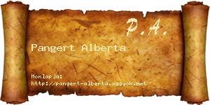 Pangert Alberta névjegykártya